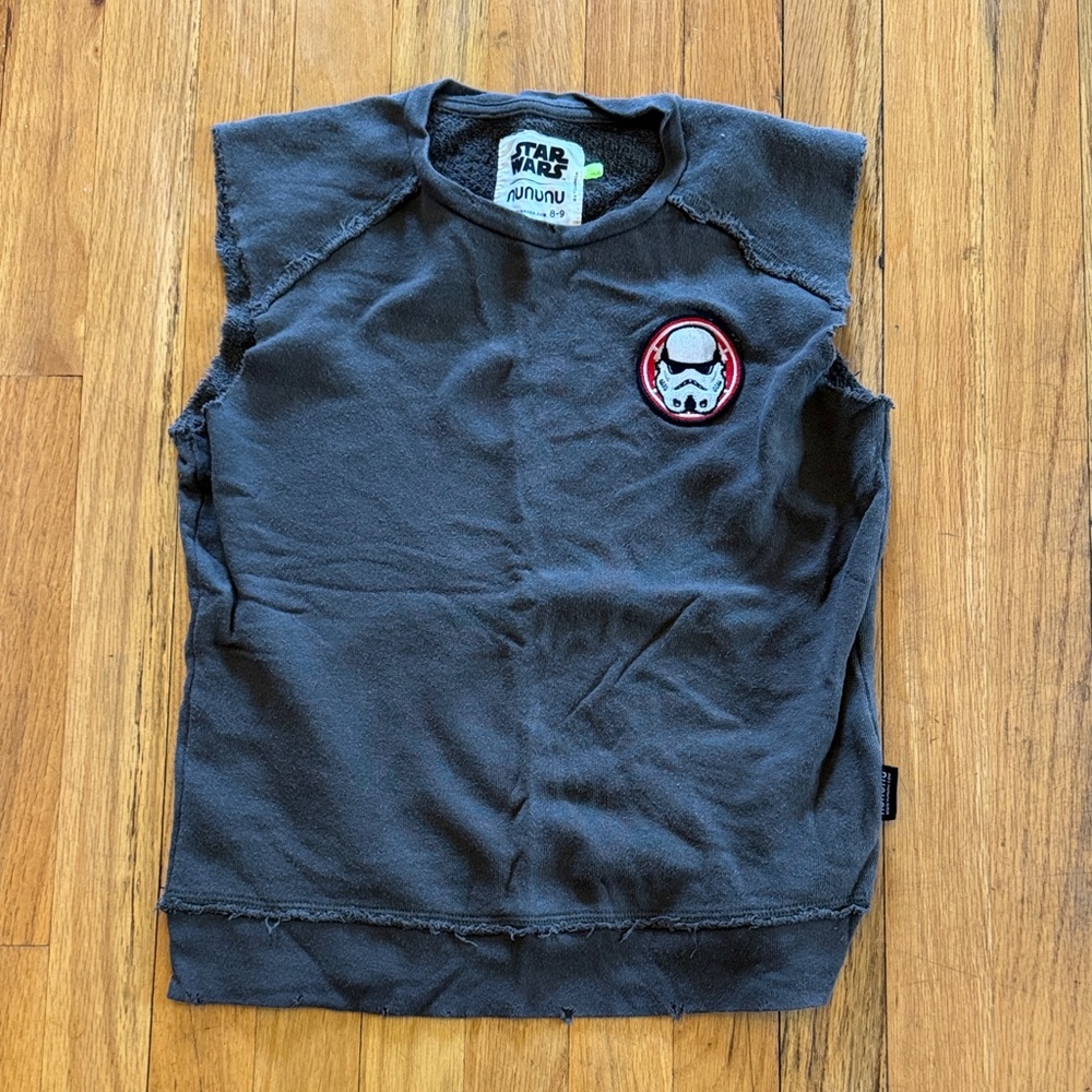 nununu green Sleeveless Hoodie with Stormtrooper Emblem